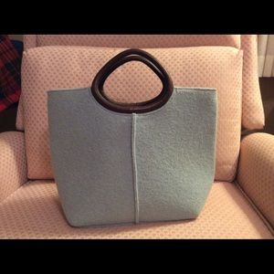 Indeed Hand bag wool with leathers handle